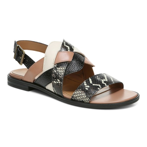 Vionic Sandals Ireland - Kendra Sandal Black Brown - Womens Shoes Sale | UXMEN-3094